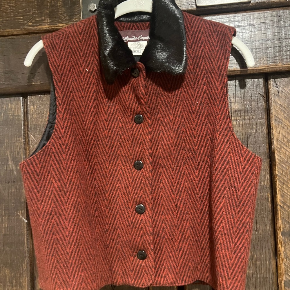 Alexander Campbell fur collared vest